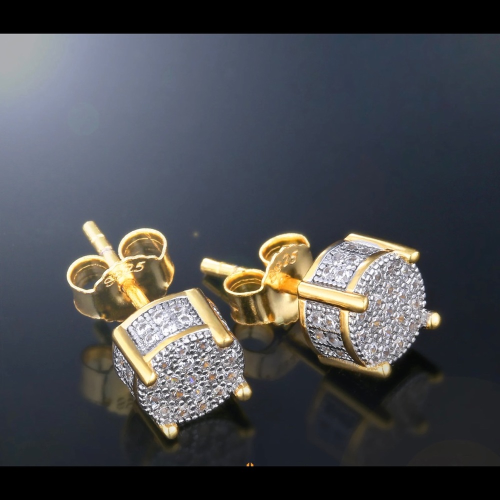 New Unisex 925 Sterling Silver Round Diamond E…
